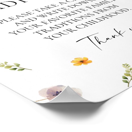 Baby in Bloom Bloemen Baby shower Familietradities Poster (Hoek)