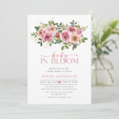 Baby in Bloom Bloemen Baby shower Kaart (Staand voorkant)