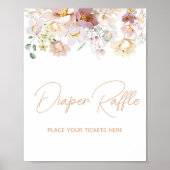 Baby in Bloom Bloemen Baby shower Luier Raffle Poster (Voorkant)