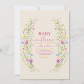 Baby in Bloom Bloemen Baby shower Meisje Kaart (Voorkant)