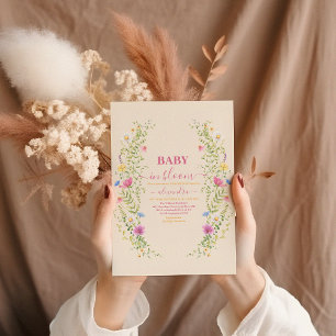 Baby in Bloom Bloemen Baby shower Meisje Kaart