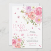 Baby in Bloom Bloemen Baby shower Paarse Roze Kaart (Voorkant)
