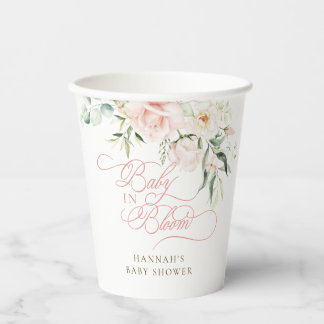 Baby in Bloom Bloemen Baby Shower Papieren Bekers