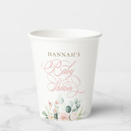 Baby in Bloom Bloemen Baby Shower Papieren Bekers