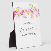 Baby in Bloom Bloemen Baby shower Teken Fotoplaat (Zijkant)