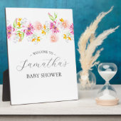 Baby in Bloom Bloemen Baby shower Teken Fotoplaat (Zijkant)