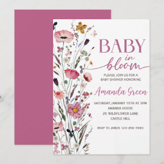Baby In Bloom Bloemen Baby Shower Uitnodiging