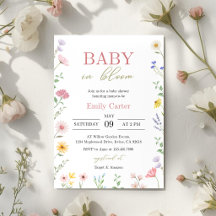 Baby in Bloom Bloemen Baby Shower Uitnodiging