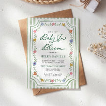 Baby in Bloom Bloemen Baby Shower Uitnodiging