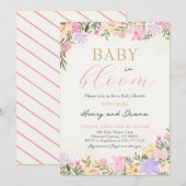 Baby In Bloom Bloemen Baby Shower Uitnodiging (Voorkant / Achterkant)