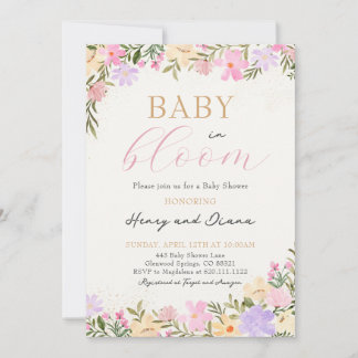 Baby In Bloom Bloemen Baby Shower Uitnodiging