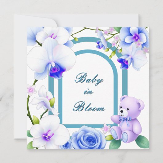 Baby in Bloom Bloemen baby shower voor een jongen Kaart (Voorkant)