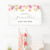 Baby in Bloom Bloemen Baby shower Welkomstbord Spandoek (Insitu)