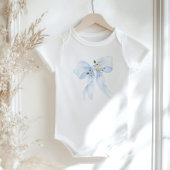 Baby in Bloom Bloemen Blauwe strik Baby shower Romper