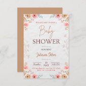 Baby in Bloom Bloemen Boho Baby shower Uitnodiging (Voorkant / Achterkant)