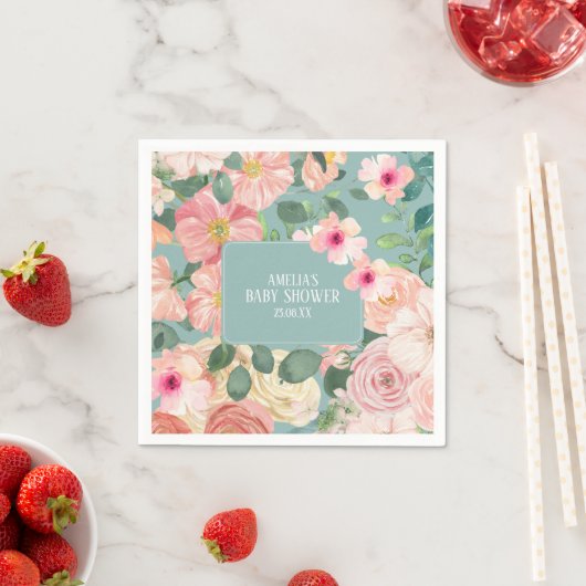 Baby in Bloom Bloemen Boho Chique Meisje baby show Servet (Insitu)