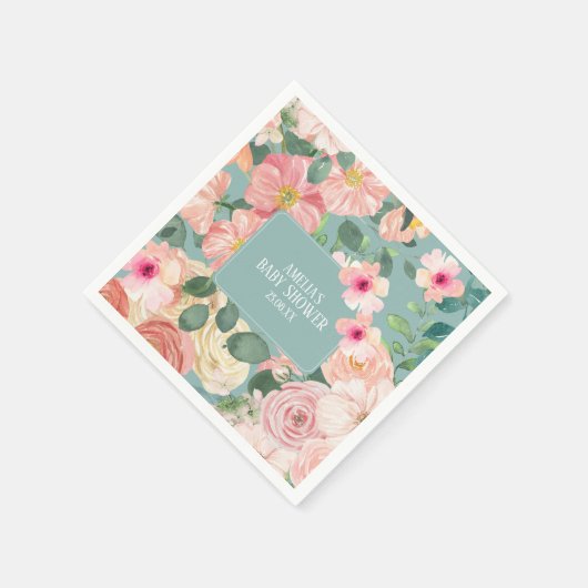 Baby in Bloom Bloemen Boho Chique Meisje baby show Servet (Hoek)