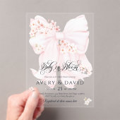Baby in Bloom Bloemen Bow Spring Girl Baby shower Acryl Uitnodigingen (Insitu (Draagbaar))