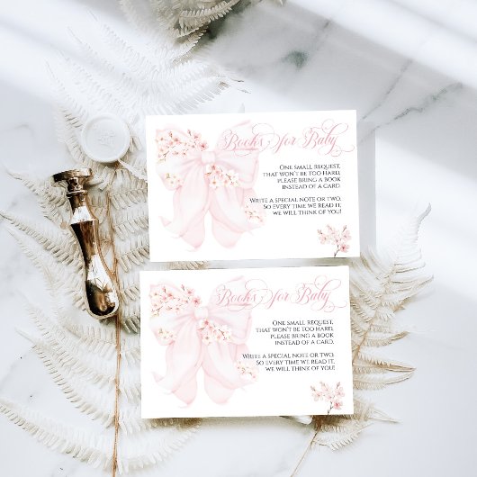 Baby in Bloom Bloemen Bow Spring Girl Baby shower Informatiekaartje