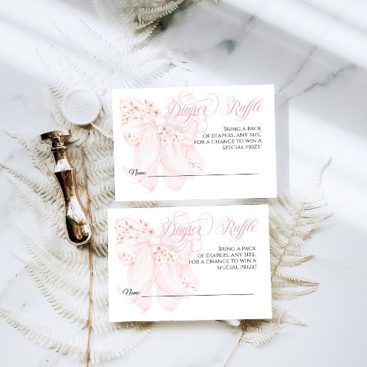 Baby in Bloom Bloemen Bow Spring Girl Baby shower Informatiekaartje