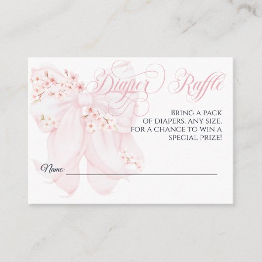 Baby in Bloom Bloemen Bow Spring Girl Baby shower Informatiekaartje (Voorkant)