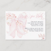 Baby in Bloom Bloemen Bow Spring Girl Baby shower Informatiekaartje (Voorkant)