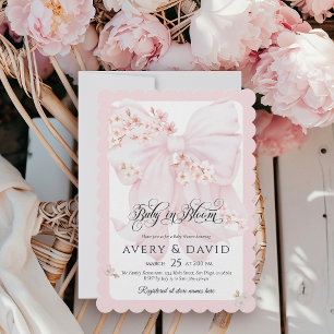 Baby in Bloom Bloemen Bow Spring Girl Baby shower Kaart