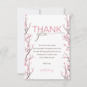 Baby in Bloom Bloemen Cherry Blossom Dank u Kaart (Voorkant)