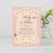 Baby in Bloom Bloemen Daisy Baby shower Kaart (Staand voorkant)