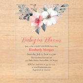 Baby in Bloom, Bloemen, Jongen of Meisje Baby show Acryl Uitnodigingen (Voorkant)