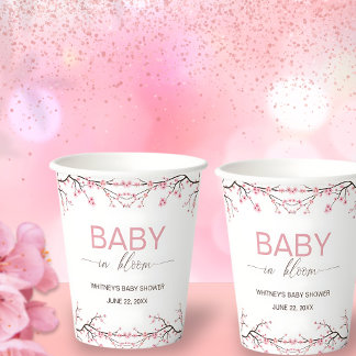 Baby in Bloom Bloemen Kersenbloesem Papieren kopje Bekers