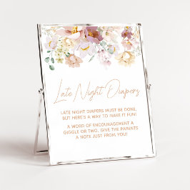 Baby in Bloom Bloemen Late Night Luier Poster