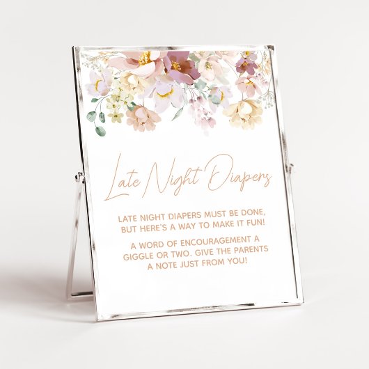 Baby in Bloom Bloemen Late Night Luier Poster