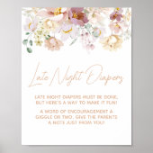Baby in Bloom Bloemen Late Night Luier Poster (Voorkant)