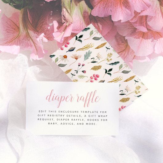 Baby in Bloom Bloemen Meisje Baby shower Informatiekaartje