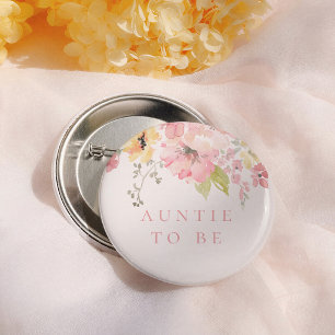 Baby in Bloom Bloemen Meisje Baby Shower Wordt Tan Ronde Button 5,7 Cm