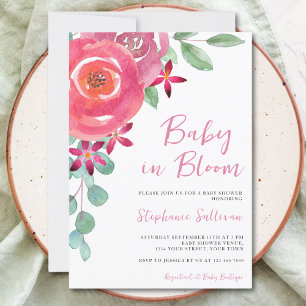 Baby In Bloom Bloemen Meisjes Baby shower Kaart