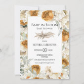 Baby in Bloom Bloemen Neutraal Baby shower Bruilof Kaart (Voorkant)