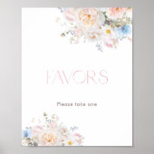Baby in Bloom Bloemen Roze Baby shower Favors Poster (Voorkant)