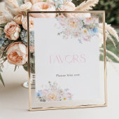 Baby in Bloom Bloemen Roze Baby shower Favors Poster