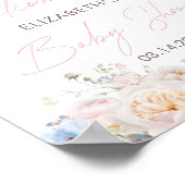 Baby in Bloom Bloemen Roze Baby shower Welkomstber Poster (Hoek)
