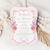 Baby in Bloom Bloemen Roze Bow Baby shower Kaart