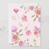 Baby in Bloom Bloemen Roze Bow Baby shower Kaart (Achterkant)