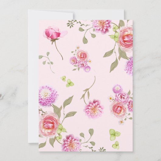 Baby in Bloom Bloemen Roze Bow Baby shower Kaart (Achterkant)