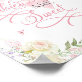Baby in Bloom Bloemen Roze strik Baby's zijn zoet Poster (Hoek)