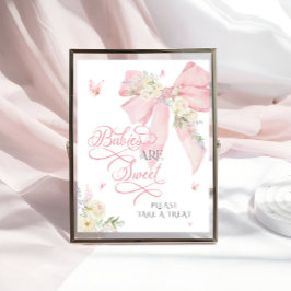 Baby in Bloom Bloemen Roze strik Baby's zijn zoet Poster
