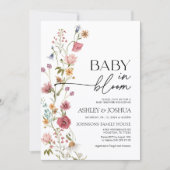 Baby in Bloom Bloemen Uitnodiging (Voorkant)