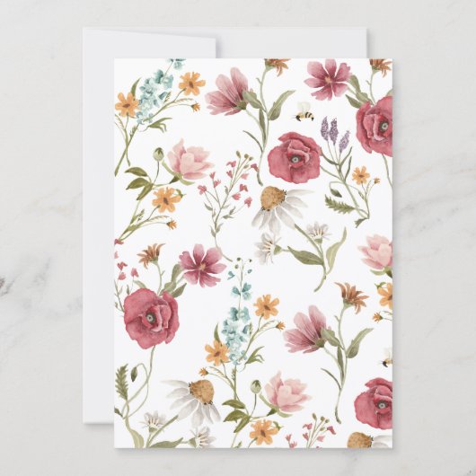 Baby in Bloom Bloemen Uitnodiging (Achterkant)