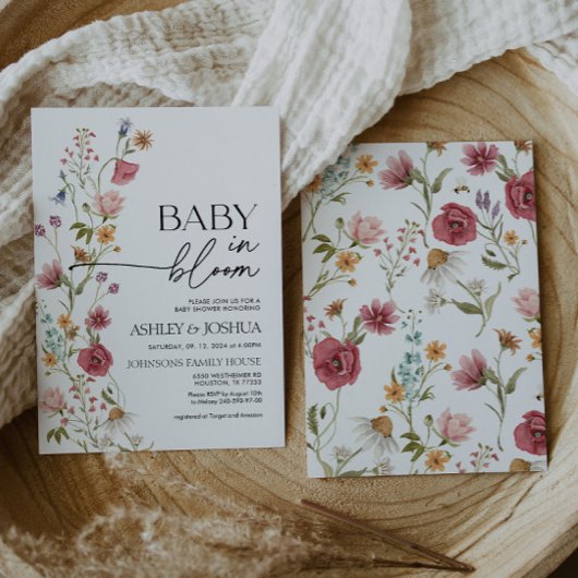 Baby in Bloom Bloemen Uitnodiging