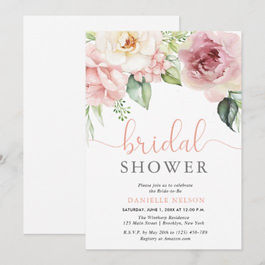 Baby in Bloom Bloemen Vrijgezellenfeest Kaart (Voorkant / Achterkant)